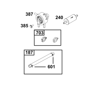 Fuel Supply Group Diagram and Parts List for 49T877-0055-Z1  Briggs and Stratton Engine